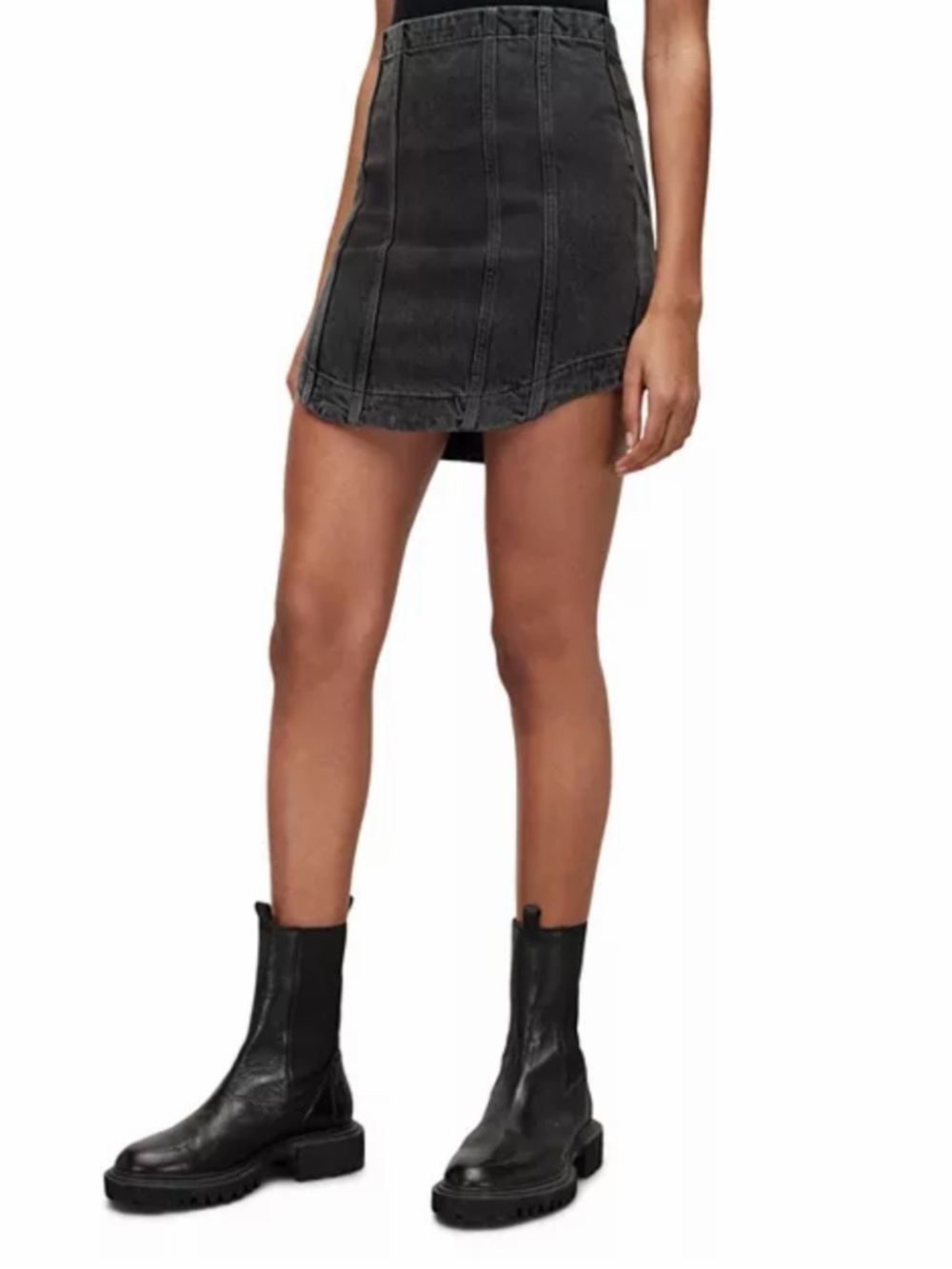All Saints Denim Mini Skirt Set - Charcoal - Size 4 - Picture 2 of 10